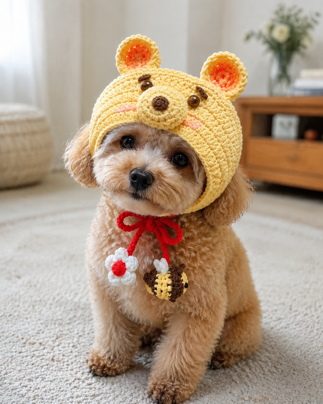 Crochet Bear Hat Pattern – Cute Handmade Cat & Dog Hood Tutorial PDF (Digital Download)