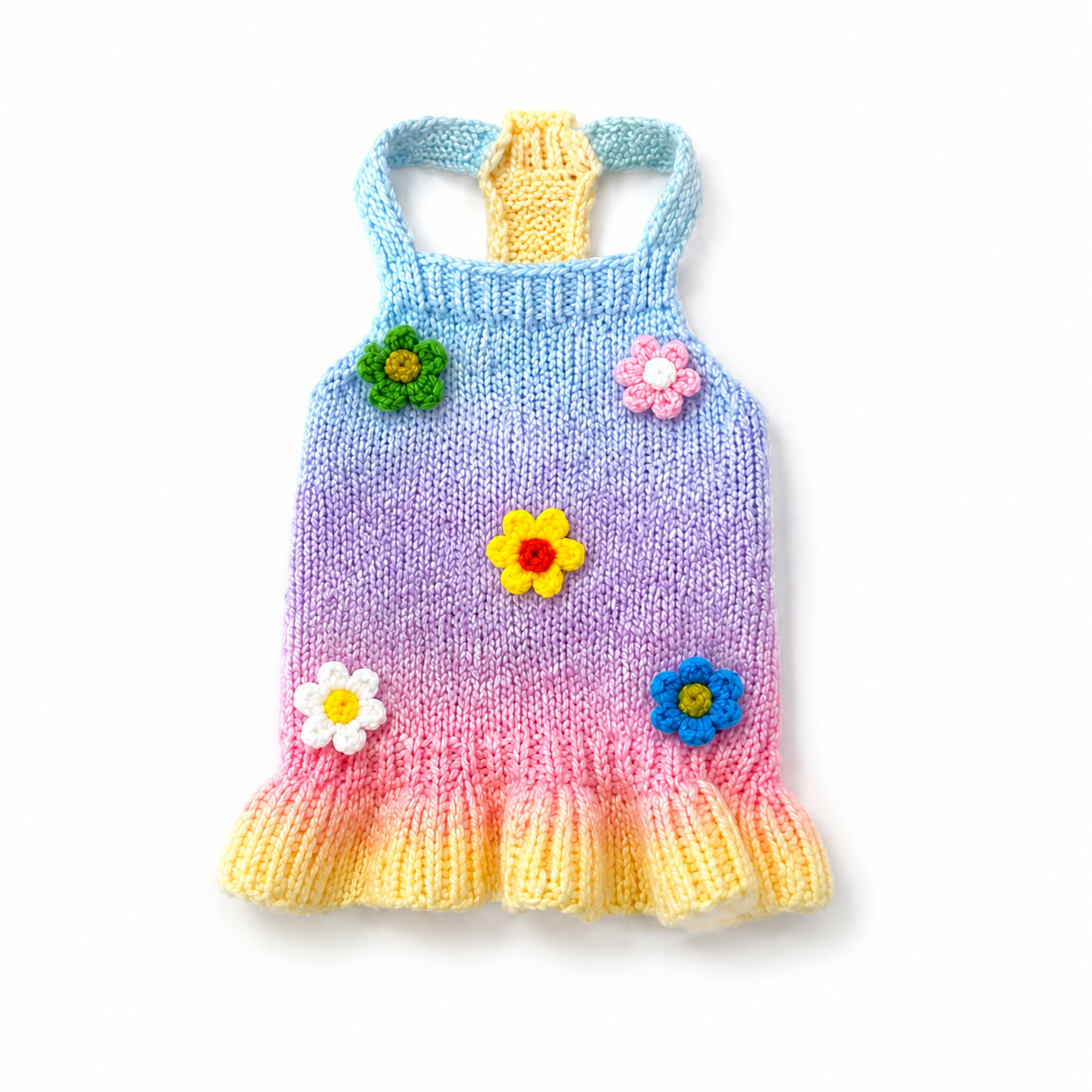 Crochet Pet Sweater – Handmade Cute Floral Dog Outfit - Image 2