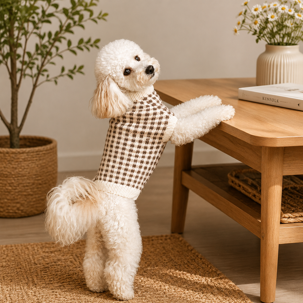 Plaid Dog Sweater Knitting Pattern PDF | Plaid Knit Dog Sweater - Image 2