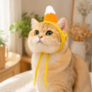 Candy Corn Cat Hat Crochet Pattern | Pet Hat DIY Tutorial