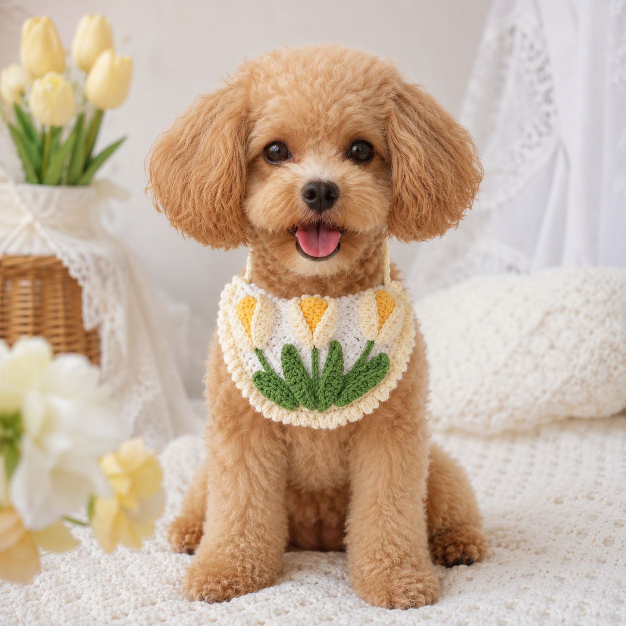 Tulip Pet Bandana Crochet Pattern | PDF Tutorial
