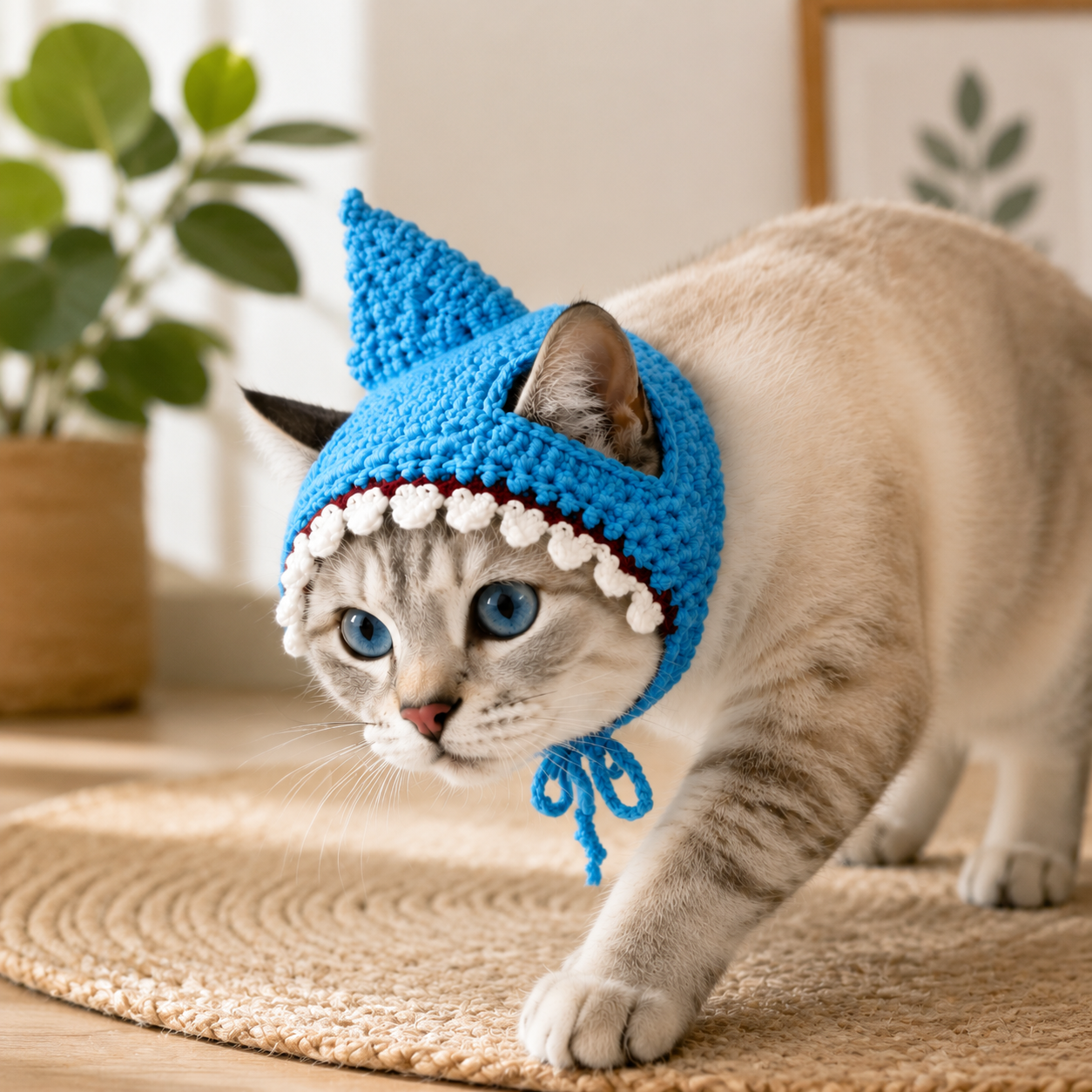 Shark Cat Hat Crochet Pattern | PDF Pet Hat Crochet Tutorial - Image 2