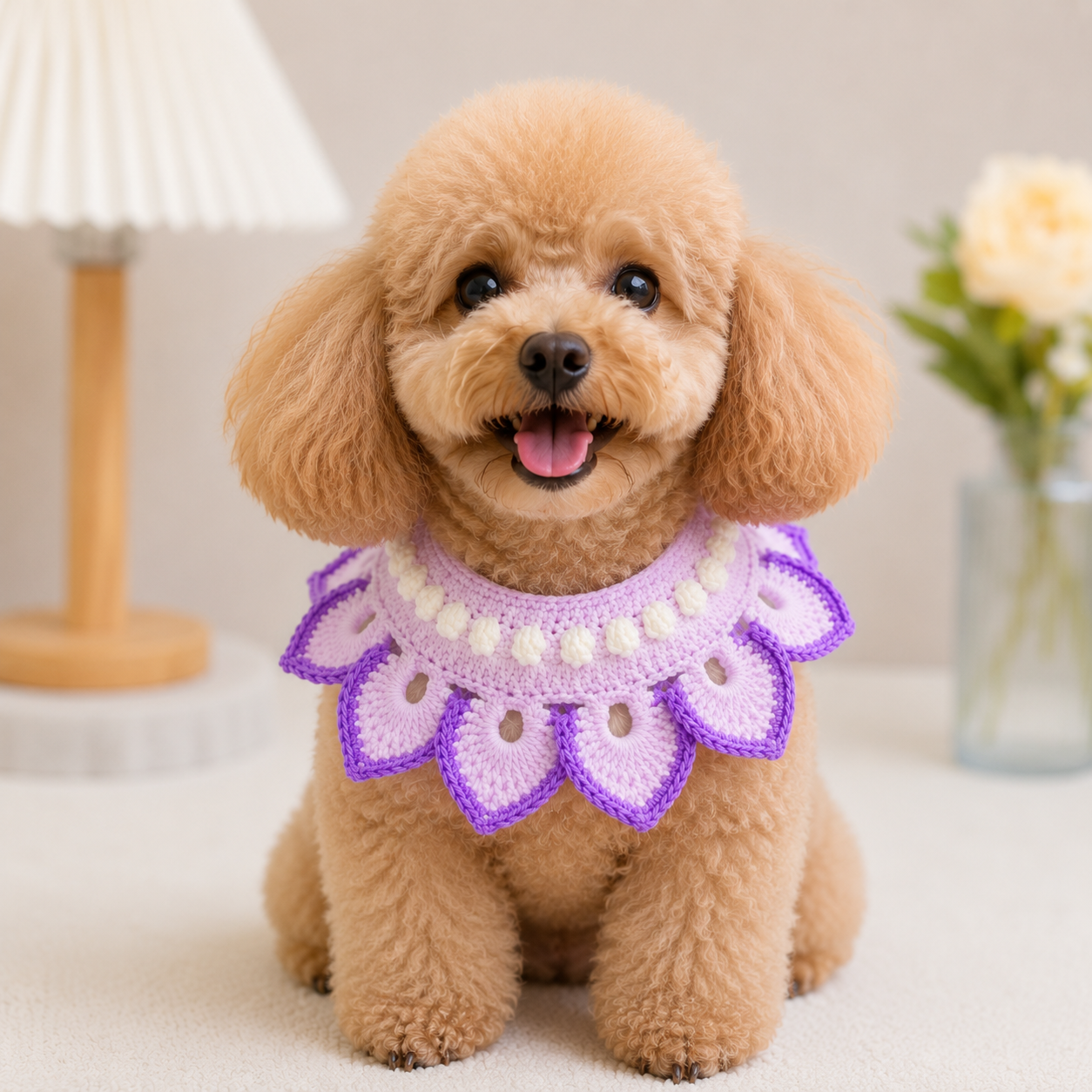 Crochet Pet Collar Pattern – Lotus Flower Collar for Cats & Dogs
