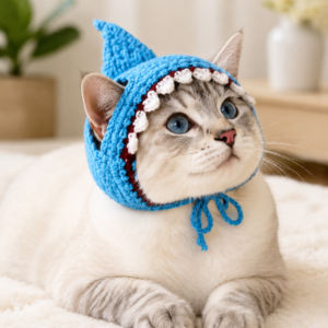 Shark Cat Hat Crochet Pattern | PDF Pet Hat Crochet Tutorial