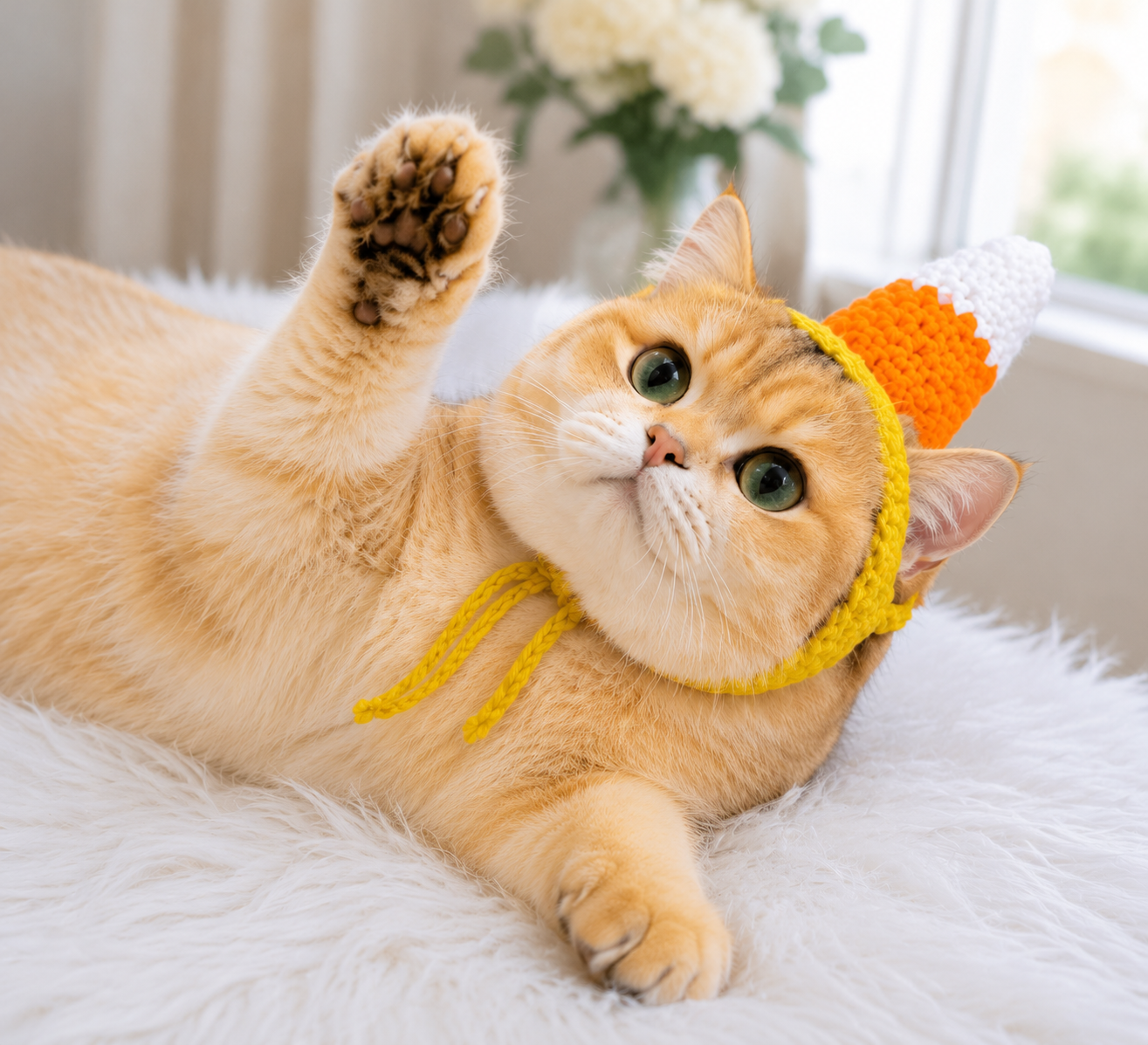 Candy Corn Cat Hat Crochet Pattern | Pet Hat DIY Tutorial - Image 2