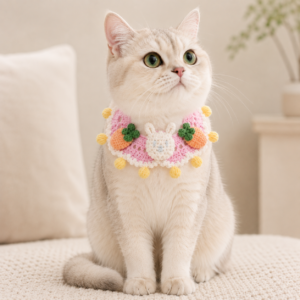 Bunny Crochet Cat Collar Pattern PDF | Cute Rabbit Pet Collar Tutorial