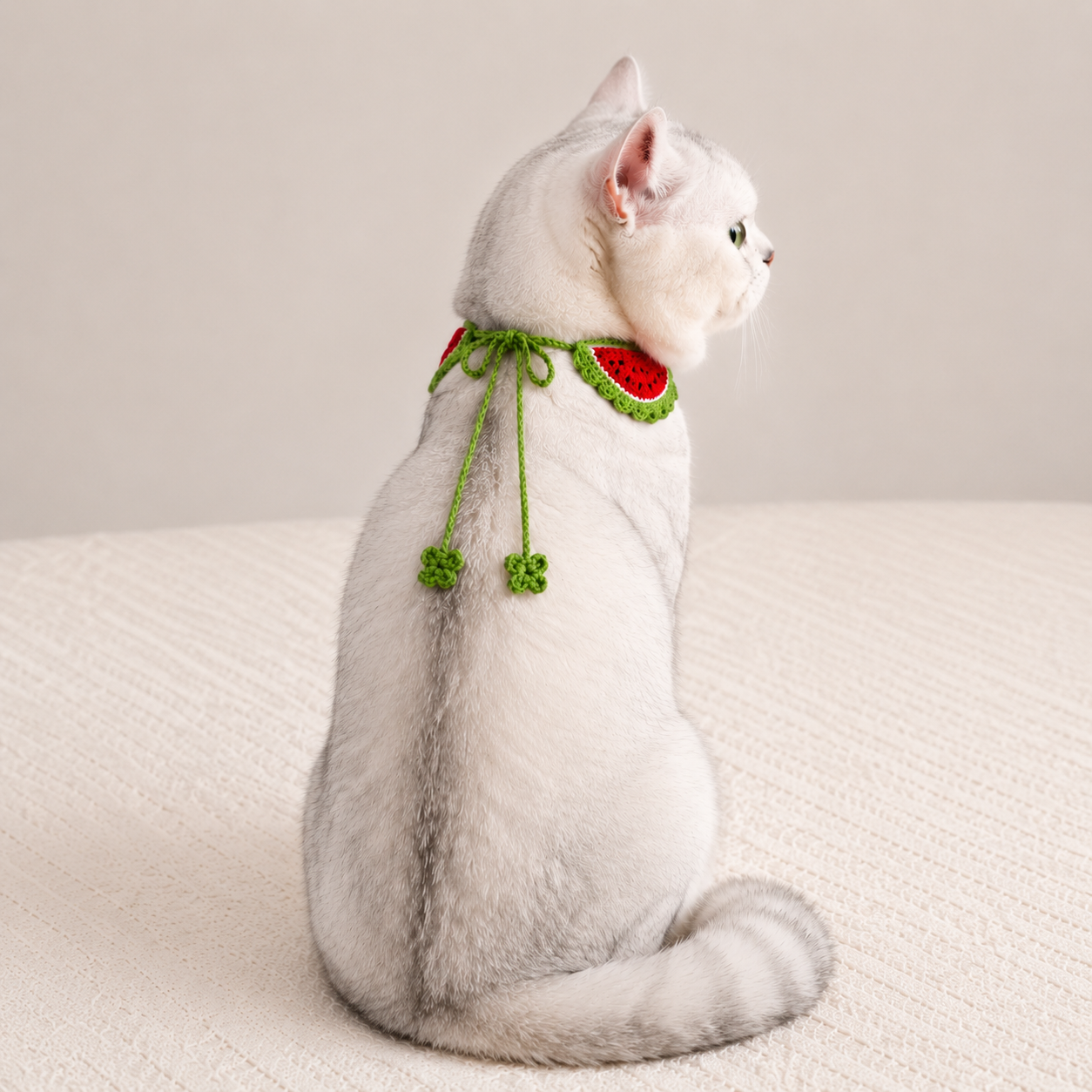 Crochet Watermelon Cat Collar โ PDF Crochet Pattern (Instant Download) - Image 2