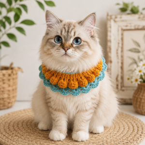 Crochet Pet Collar Pattern – Ruffled Cat & Dog Collar PDF