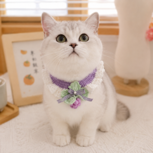 Crochet Pet Collar Pattern – Grape & Leaf Collar PDF
