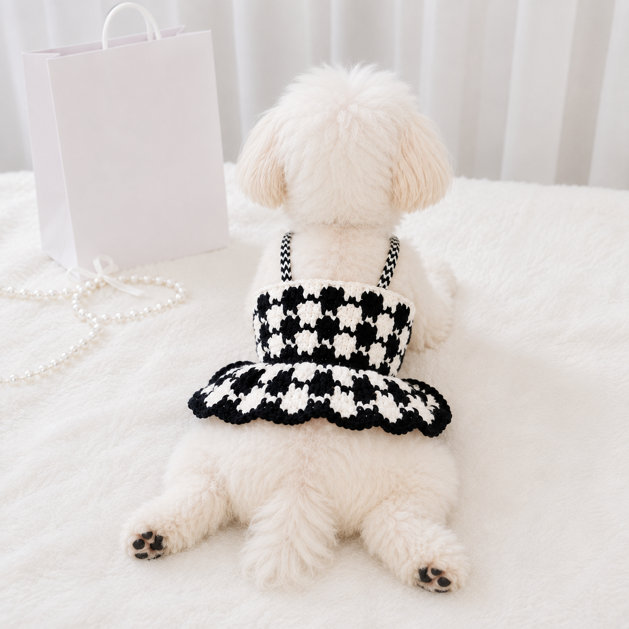 Houndstooth Crochet Dog Dress Pattern – PDF Digital Download - Image 2