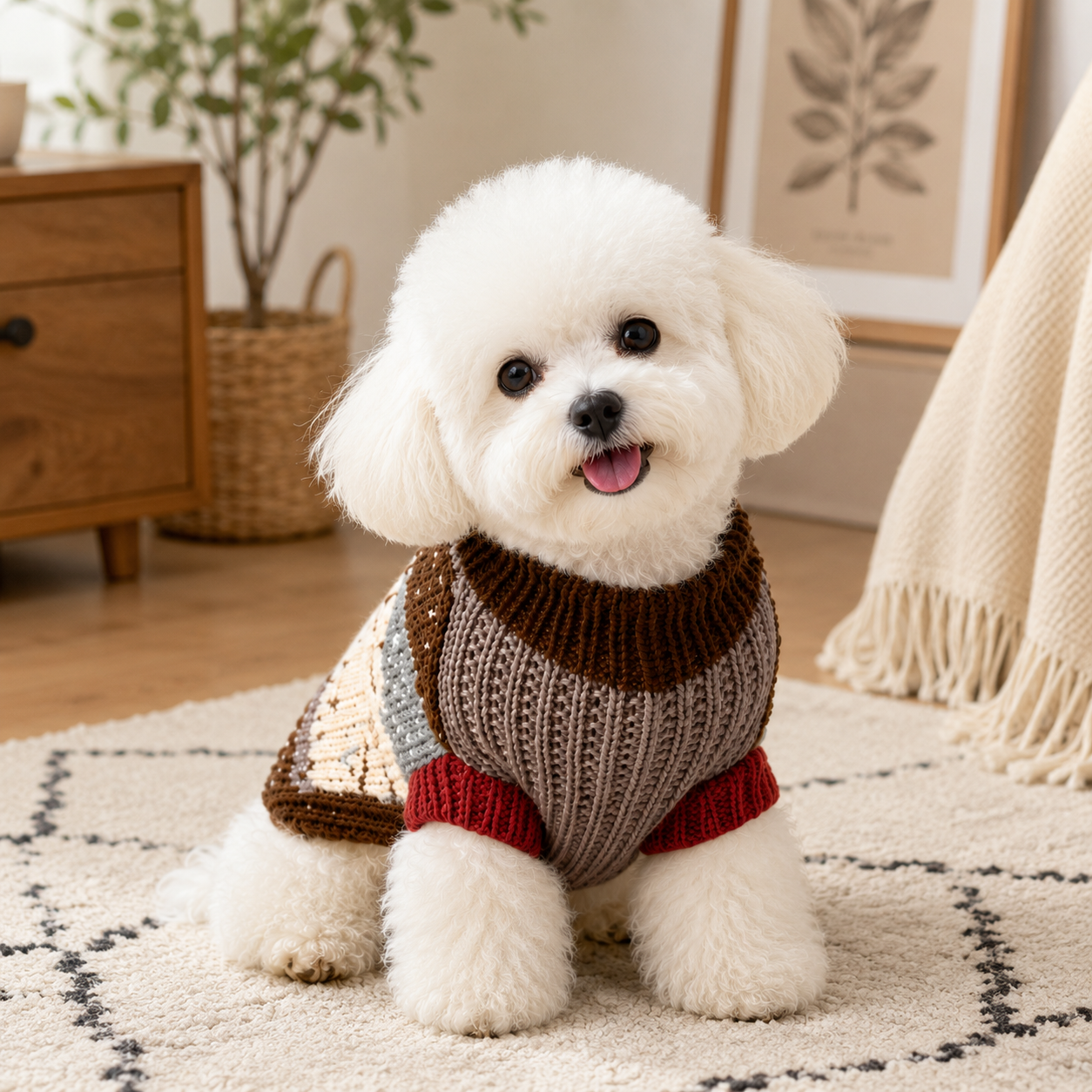 Fair Isle dog sweater knitting pattern PDF tutorial preview