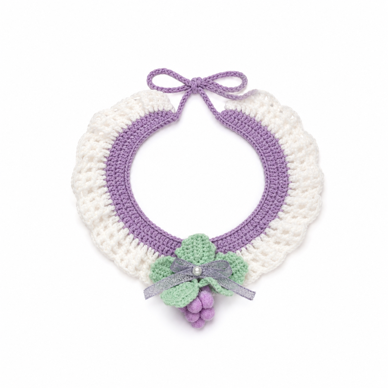 Crochet Pet Collar Pattern – Grape & Leaf Collar PDF - Image 3